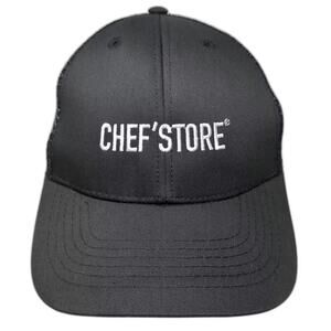 Cintas Baseball Cap Hat Black White OS Mesh Embroidered Adjustable Strapback